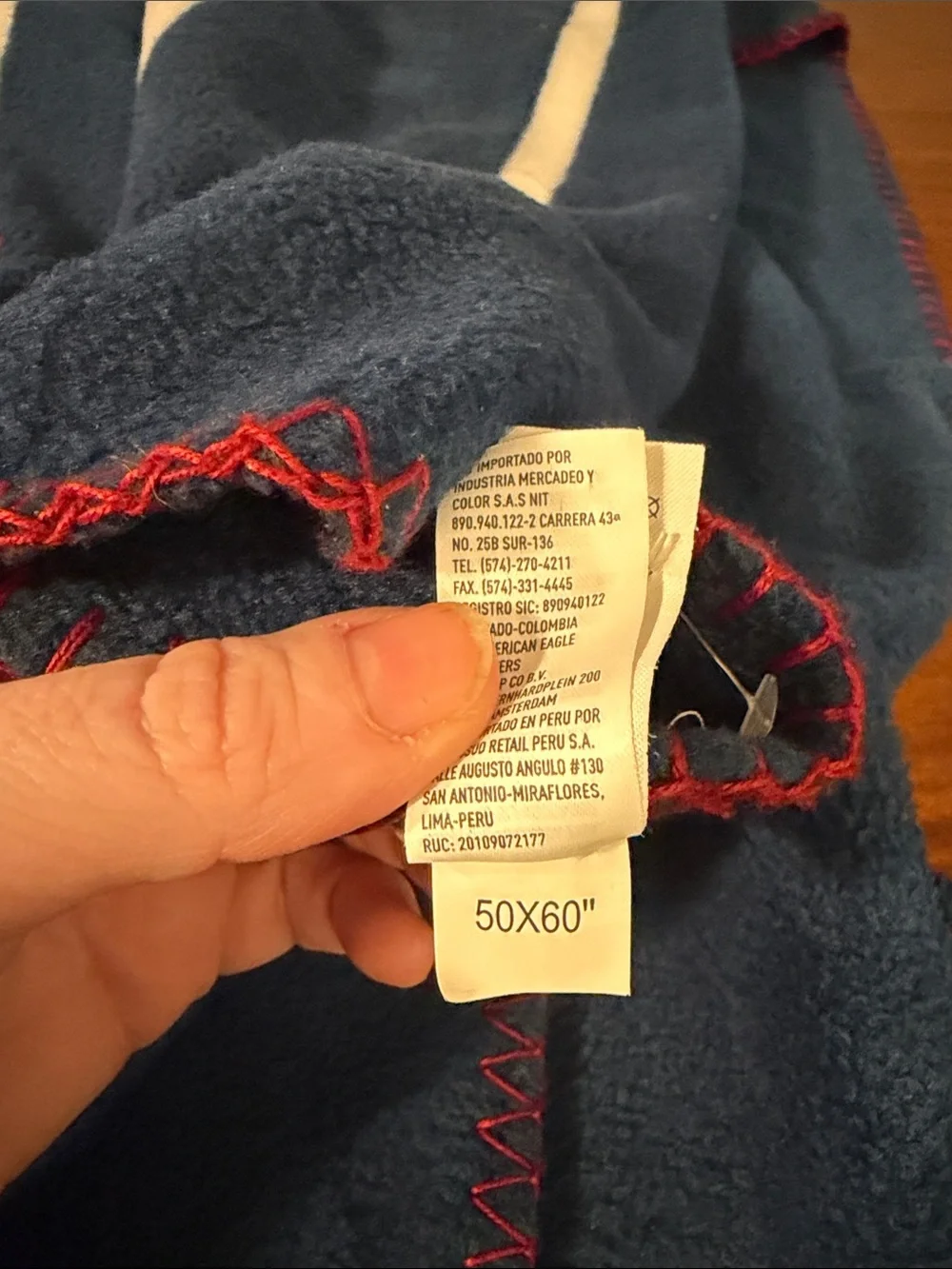 American Eagle Fleece Throw Blanket. Red, white and blue. 50 inches x 60 inches